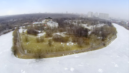 москва, россия - 02 марта 2014 г.: вид с высоты птичьего полета на церковь - paha_l