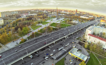 москва - 19 октября: вид на город с беспилотного квадрокоптера - paha_l