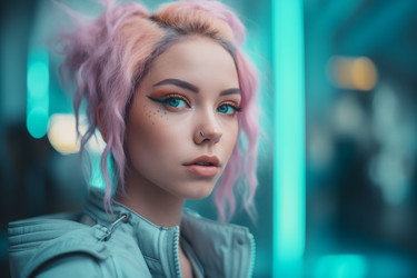 Футуристическая розовая девушка. Генерировать искусственный интеллект - yliv