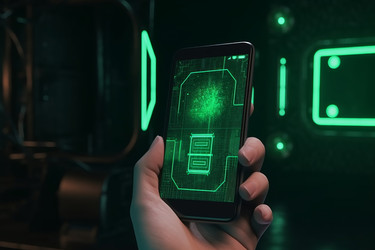 Ручной смартфон в стиле киберпанк. Генерировать искусственный интеллект - yliv