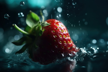 Клубника плавает в свежей воде. Откажитесь от диеты. Генерировать искусственный интеллект - yliv