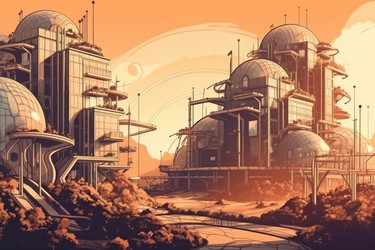 Ретро-футуристический город. Азиатский модерн. Генерировать искусственный интеллект - yliv