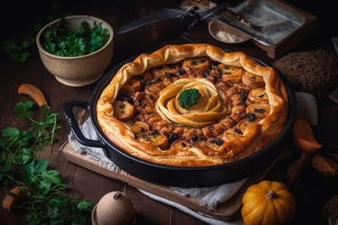 Турецкий пирог с мясом. Пищевой рулет. Генерировать искусственный интеллект - yliv