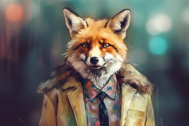 Костюм из лисьей шубы. Милое животное. Генерировать искусственный интеллект - yliv