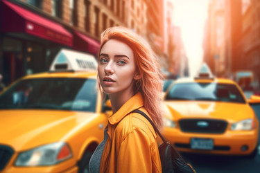 Женщина садится в такси. Генерировать искусственный интеллект - yliv