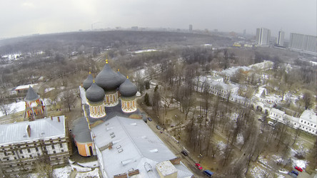 москва, россия - 02 марта 2015 г.: вид с высоты птичьего полета на церковь - paha_l