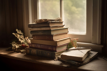 Стопка старых книг. Генерировать искусственный интеллект - yliv