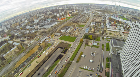 городской район с жилым комплексом, дорогами и гостиницами, вид - paha_l
