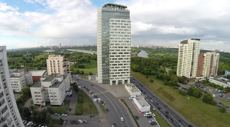 россия, москва - 19 июня 2014 г.: вид городского транспорта с высоты птичьего полета - paha_l