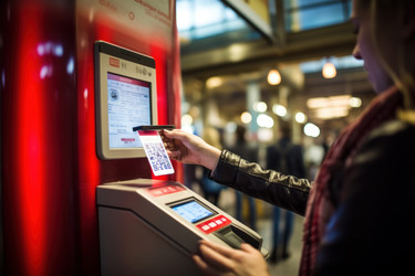 QR-код для оплаты железнодорожного билета. Карточный пропуск. Генерировать искусственный интеллект - yliv