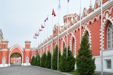 флагштоки вдоль стены со стрельчатыми окнами петровского - paha_l