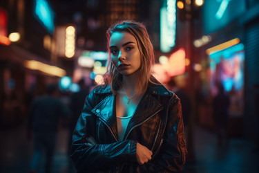 Уличная девушка позирует на улице. Генерировать искусственный интеллект - yliv