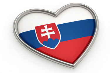 Символ в форме сердца с изображением флага Словакии в ярких цветах - RomanZ