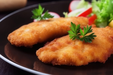 Блюдо из жареного рыбного филе. Мясная закуска. Генерировать искусственный интеллект - yliv
