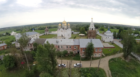 Aerial view of the old church at summer sunny day - paha_l