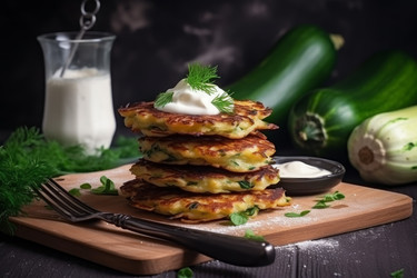 Оладьи из цуккини. Диетическая здоровая кухня. Генерировать искусственный интеллект - yliv