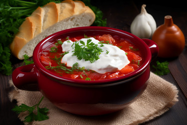 Вкусный борщ. Выложите овощи в миску. Генерировать искусственный интеллект - yliv