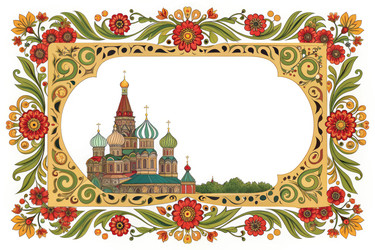 Собор Василия Блаженного с цветочным бордюром Демонстрирует Русское наследие - RomanZ