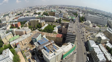 россия, москва - 6 июня 2014: вид городского пейзажа с высоты птичьего полета с - paha_l