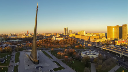 москва - 19 октября: вид на город с беспилотного квадрокоптера - paha_l