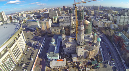 москва, россия - 30 октября 2013 г.: (вид с беспилотного летательного аппарата - paha_l