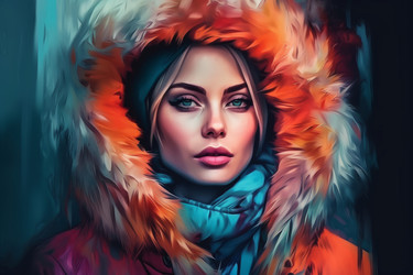 зимняя женщина красочна. белая модель. генеративный контент - yliv