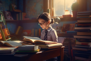 Школьница читает. Генерировать искусственный интеллект - yliv