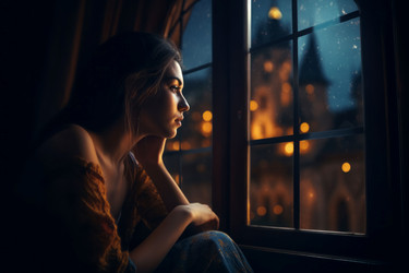 Окно девичьего замка. Девушка-красавица. Генерировать искусственный интеллект - yliv