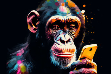 Обезьяна- домашнее животное для смартфона. Генерировать искусственный интеллект - yliv