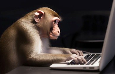 Обучение шимпанзе ноутбуку. Генерация ИИ - yliv