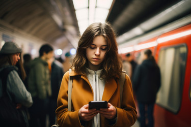 молодая девушка в лондонском метро. генеративный контент - yliv