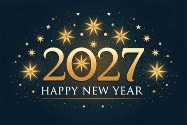 праздничный фон на новый 2027 год с золотыми звездами и блестками - RomanZ