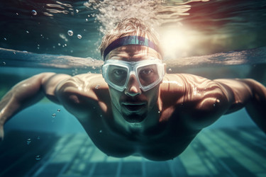 Спортсмен плавает. глубокий искусственный интеллект - yliv