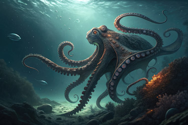 подводный вид осьминога изучения живой морской среды - RomanZ