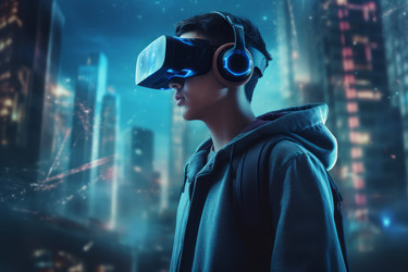 Подросток, носящий vr. Эмоции человека. Генерировать искусственный интеллект - yliv