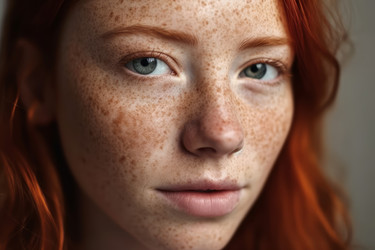 Девичьи веснушки. улыбка с женскими волосами. генерировать искусственный интеллект - yliv