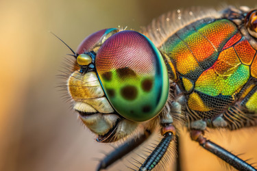 Крупный план красочной стрекозы с замысловатыми глазами и деталями - RomanZ
