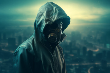 Человек в противогазе. генерировать искусственный интеллект - yliv