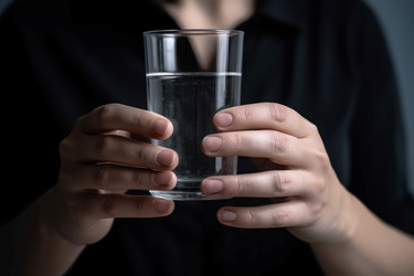 Женщина стакан воды. Пейте здоровый свежий. Генерация ИИ - yliv