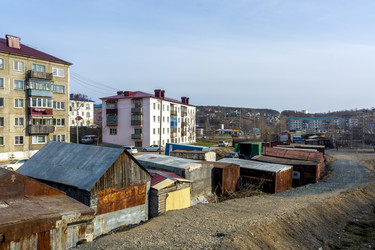 Корсаков. Район ул. Окружная. Корсаковский пост. Сахалин. (Серия фотографий) Korsakov. Okruzhnaya Street district. The Korsakov Post. Sakhalin. (Series of photographs) (marka) - marka