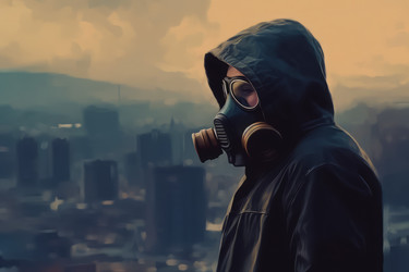 Человек в противогазе. генерировать искусственный интеллект - yliv