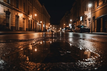 Мокрые ночные огни города. создать ии - yliv