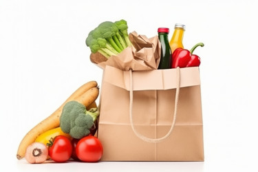 бумажный пакет полон продуктов. генеративный контент - yliv