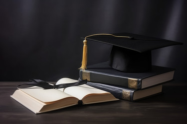 студенческая шляпа на книге. генеративный контент - yliv