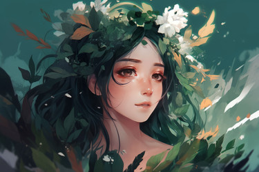 Аниме-визуальная новелла Girl nature. Произведение искусства человека. Генерировать искусственный интеллект - yliv