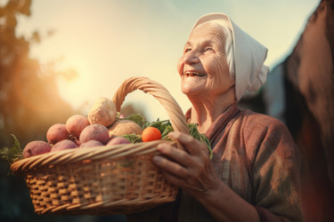 Бабушкина корзина с овощами. Генерировать искусственный интеллект - yliv