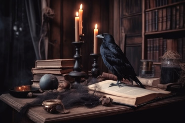 Ворон на книге. Генерировать искусственный интеллект - yliv