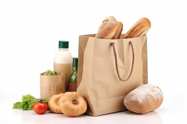 Полезные для здоровья продукты в бумажных пакетах. Еда свежая. Генерировать искусственный интеллект - yliv