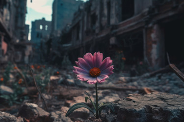 Городская улица цветочных руин. Генерировать искусственный интеллект - yliv