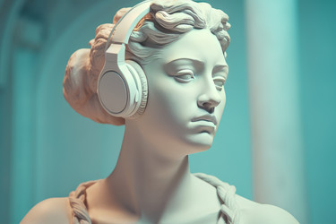 Наушники с бюстом женщины. Генерировать искусственный интеллект - yliv